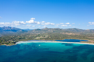Spiaggia Lu Impostu beach in San Teodoro in Europe, Italy, Sardinia, San Teodoro, in summer, on a sunny day.