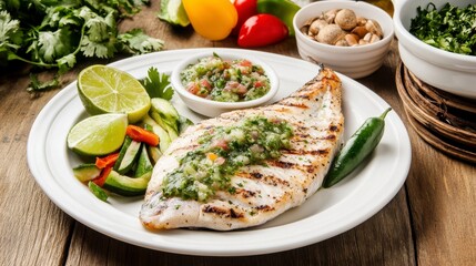 Grilled Fish with Zesty Salsa and Fresh Vegetables - A Culinary Delight