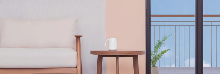 Comfortable seating area with a view showcasing modern design and natural light