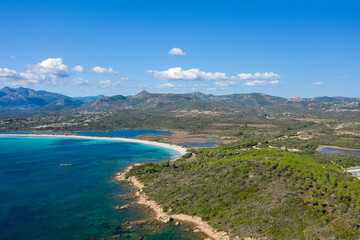 Obraz premium Spiaggia Lu Impostu beach in San Teodoro in Europe, Italy, Sardinia, San Teodoro, in summer, on a sunny day.