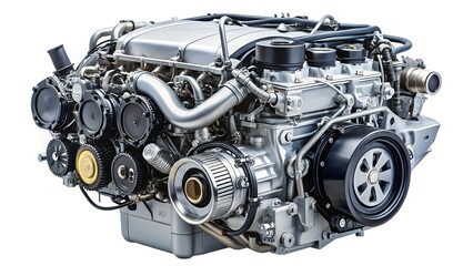 car engine isolated on white