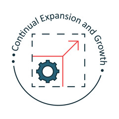 Business Growth – Chart with Gear Representing Scaling and Expansion