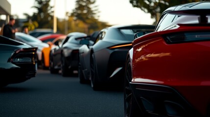 Car purchase site, car buyers at the dealership to check the new car, car sales