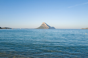 Porto Taverna beach in Europe, Italy, Sardinia, in summer, on a sunny day.