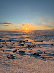 Kiev sea at sunset in winter
