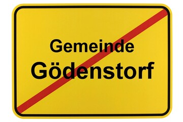 Illustration eines Ortsschildes der Gemeinde Gödenstorf in Niedersachsen