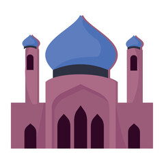 Vector image of Mubarak style castle icon with white background