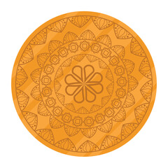Vector image of golden circles icon in Mubarak style with white background