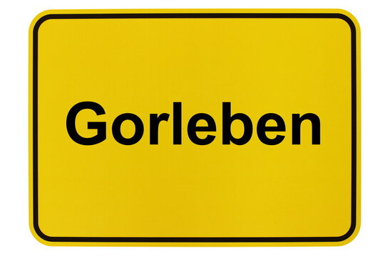 Illustration eines Ortsschildes der Gemeinde Gorleben in Niedersachsen