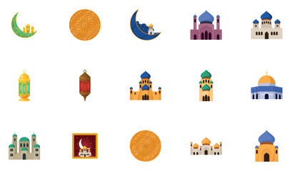 Set of Mubarak vector images on a white background