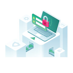 Login page security illustration design