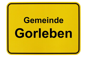 Illustration eines Ortsschildes der Gemeinde Gorleben in Niedersachsen