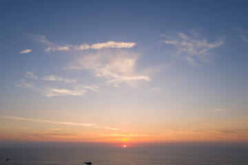 Sunset at Capo Testa in Europe, Italy, Sardinia, Capo Testa, in summer, on a sunny day.