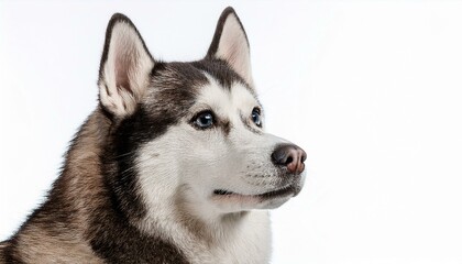siberian husky dog portrait isolated on white background