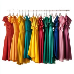 Display of Colorful T-Shirts Hanging on Hangers in a Well-Lit Setting Showcases Various Styles and Hues for Casual Wear and Everyday Comfort