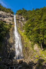 Nachi Falls in Asia, Japan, Kansai, Nachisan, in summer, on a sunny day.
