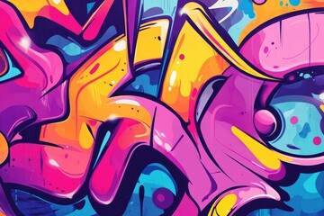 Obraz premium Intricate graffiti explosion in vibrant urban setting. Neural network AI generated