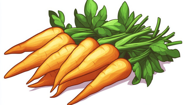 orange carrots with green leaves on white clip art preview