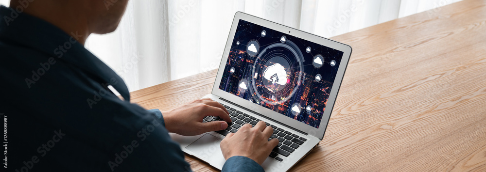 Poster cloud computing software for modish remote work and personal data storage