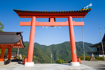 Obraz premium The entrance to Kumano-Nachi Taisha in Nachisan, Asia, Japan, Kansai, Nachisan, in summer, on a sunny day.