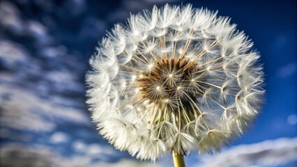 Fototapeta premium dandelion seeds on black