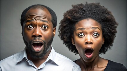 Two Surprised African People