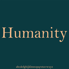Modern humanist sans serif alphabet display font vector