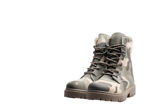 Discover the newest camouflage military boots with tied laces for a secure fit. Combining durability with style, these versatile boots are ideal for outdoor adventures and military use—upgrade your fo