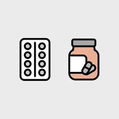 Pharmacy and medicine symbols - clean and modern medic symbol set.