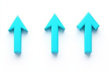 Turquoise arrows upward on a white backdrop inspire motivation and growth isolated on transparent background