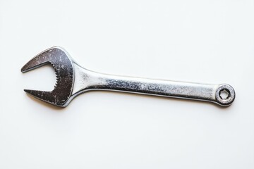 Metallic double-ended wrench on white background. Neural network AI generated