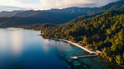 Fototapeta premium Breathtaking Tropical Island Coastal Scenery: A Paradise Escape