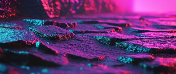 Abstract neon gaming background with glowing electric blue and purple lines on a black carbon fiber texture wallpaper Stock image