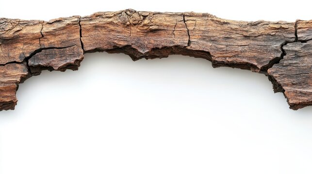 Rustic Weathered Wooden Frame Isolated on White Background