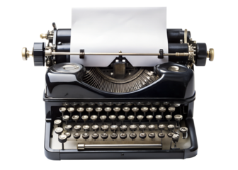 vintage typewriter isolated on white
