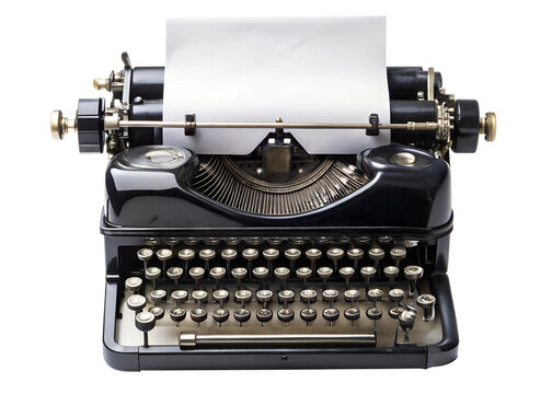 vintage typewriter isolated on white
