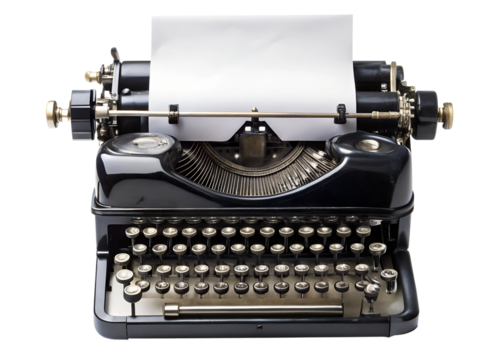 vintage typewriter isolated on white
