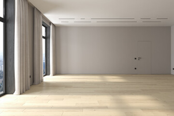 Modern style conceptual interior empty room 3d illustration