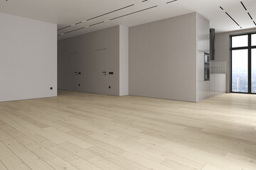 Obraz premium Modern style conceptual interior empty room 3d illustration