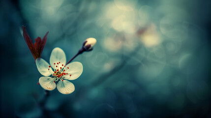 A single blooming flower against a blurred background.
