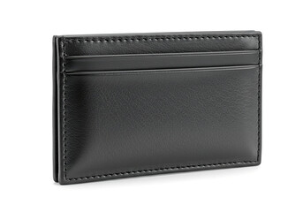 black leather cardholder isolated on white background