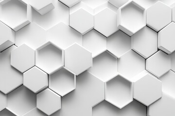 Naklejka premium Abstract white background with a hexagonal pattern for a technology concept vector presentation design background. Copy space available