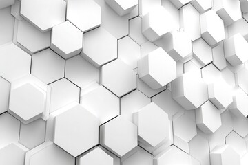 Naklejka premium Abstract white background with a hexagonal pattern for a technology concept vector presentation design background. Copy space available