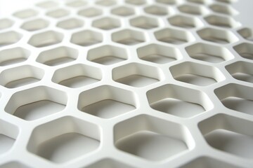Fototapeta premium Abstract white background with a hexagonal pattern for a technology concept vector presentation design background. Copy space available