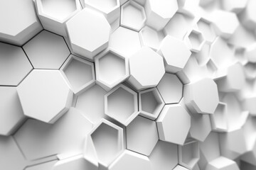 Naklejka premium Abstract white background with a hexagonal pattern for a technology concept vector presentation design background. Copy space available