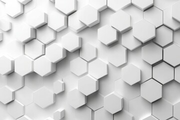 Naklejka premium Abstract white background with a hexagonal pattern for a technology concept vector presentation design background. Copy space available