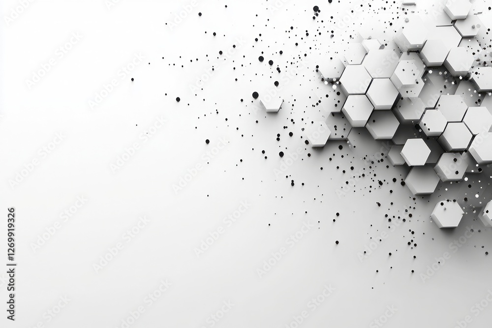 Poster abstract white background with a hexagonal pattern for a technology concept vector presentation desi