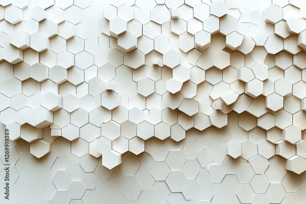 Poster abstract white background with a hexagonal pattern for a technology concept vector presentation desi
