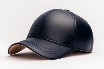 Obraz premium Stylish Dark Blue Leather Baseball Cap