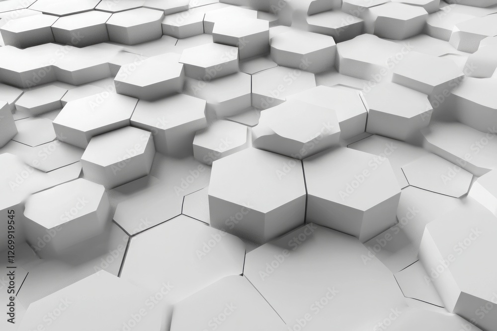 Poster abstract white background with a hexagonal pattern for a technology concept vector presentation desi
